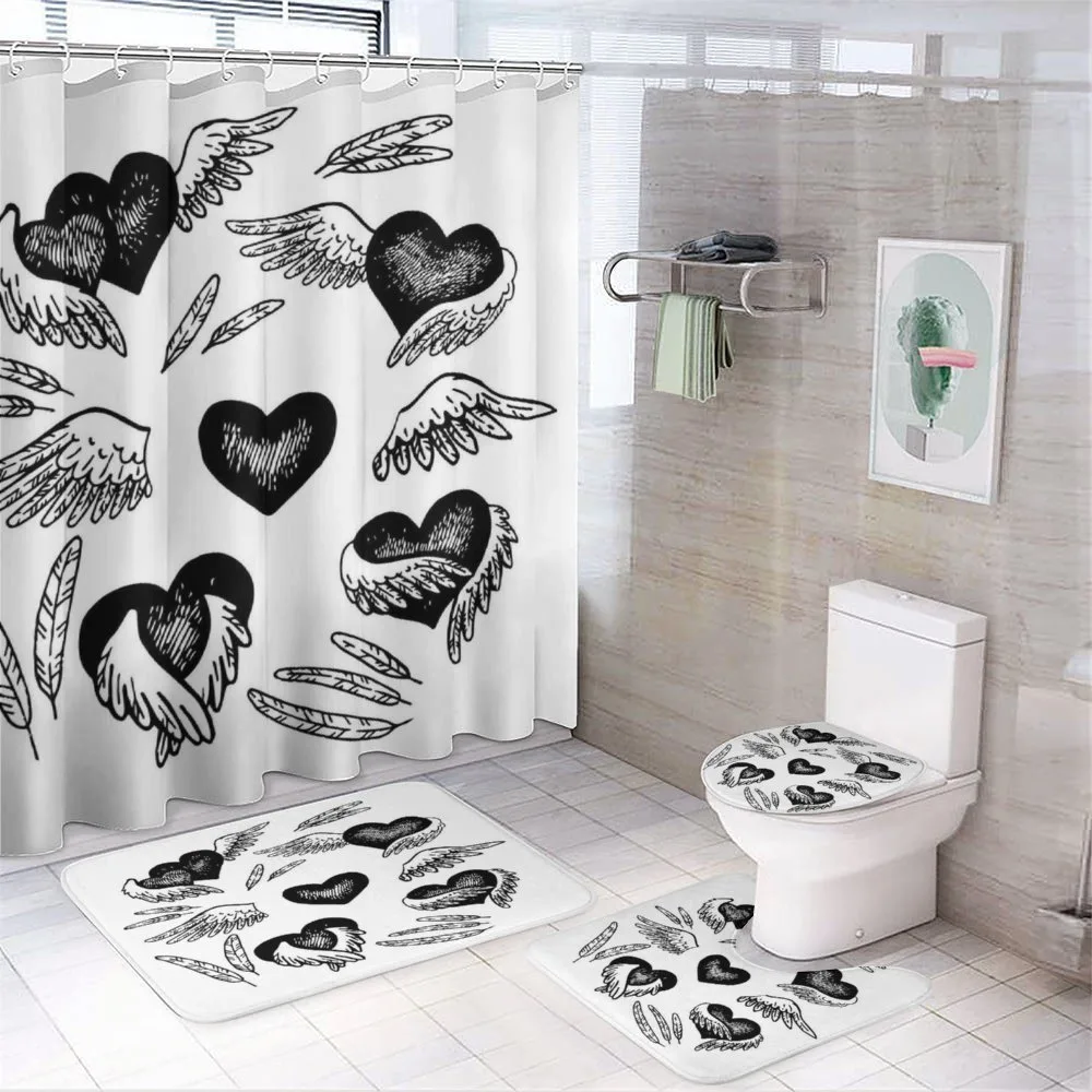 Romantic Hearts Wings — 4-Piece Bathroom Set preview