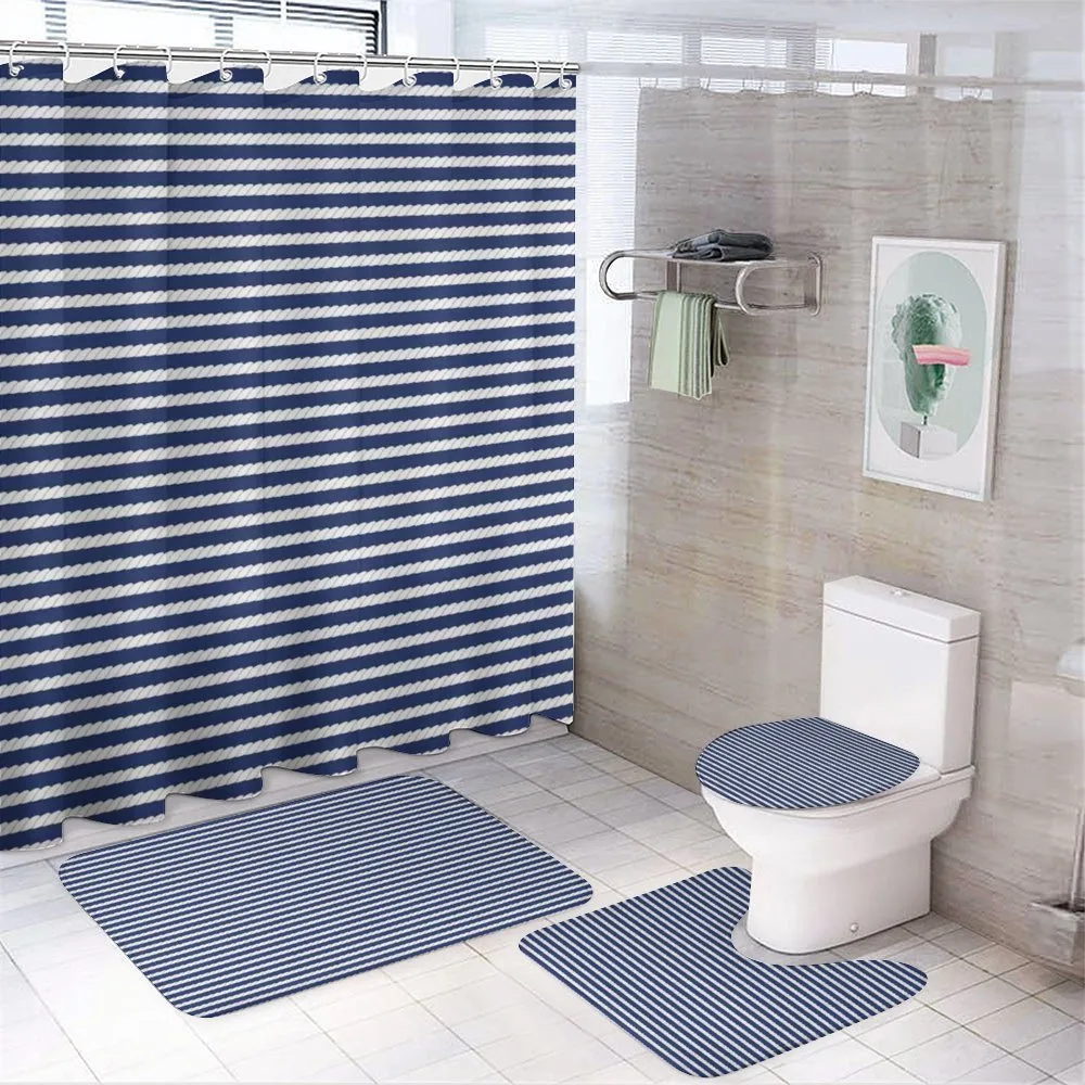 Rope Stripes Pattern — 4-Piece Bathroom Set preview