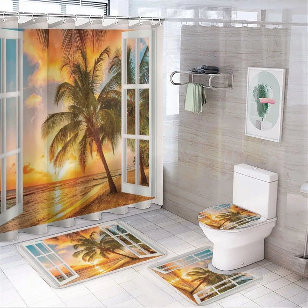Sea Ocean Palms Scenery — 4-Piece Bathroom Set preview