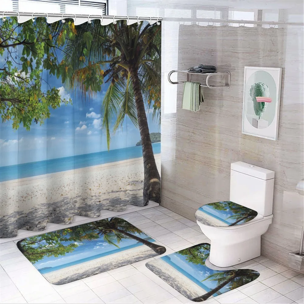 Tropical Beach Ocean — 4-Piece Bathroom Set preview