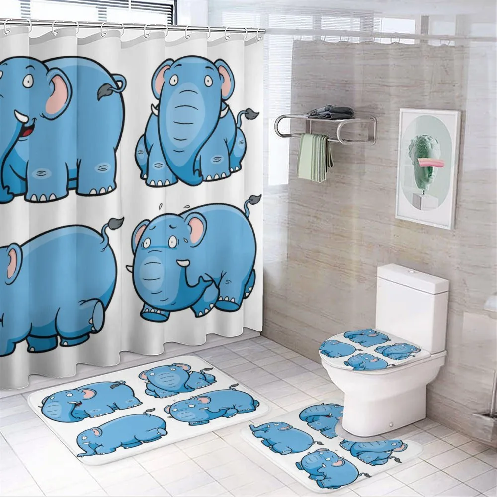 Cartoon Elephants — 4-Piece Bathroom Set preview