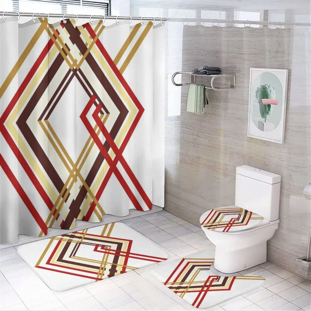 Diamond Like Border Line — 4-Piece Bathroom Set preview
