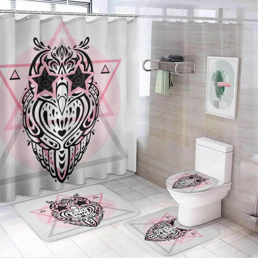 Funny Modern Art Bird — 4-Piece Bathroom Set preview