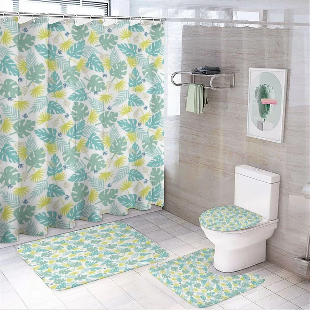 Hawaiian Jungle Leaves Art — 4-Piece Bathroom Set preview