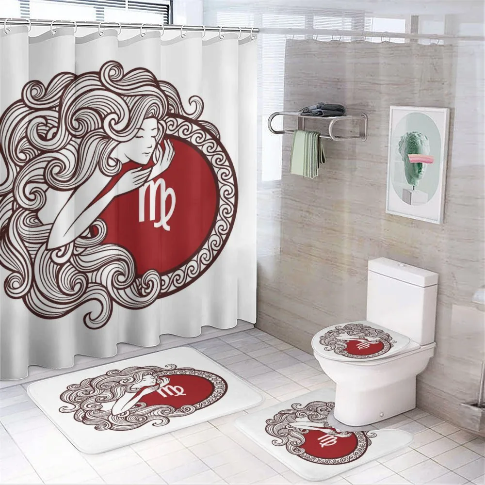 Long Haired Girl Zodiac — 4-Piece Bathroom Set preview