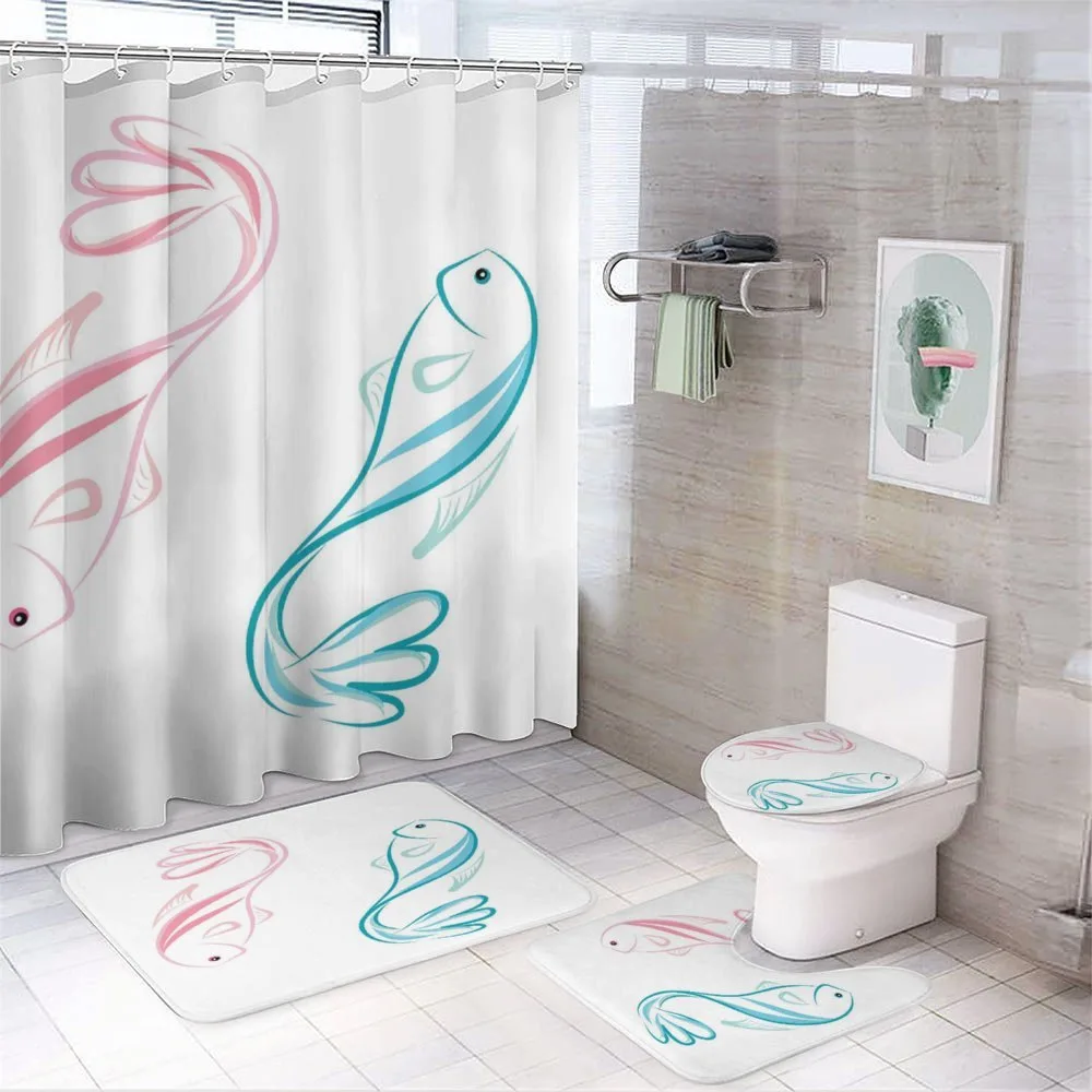Male and Female Tuna Fish — 4-Piece Bathroom Set preview