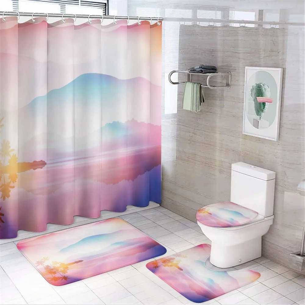 Ombre Tropical Landscape — 4-Piece Bathroom Set preview