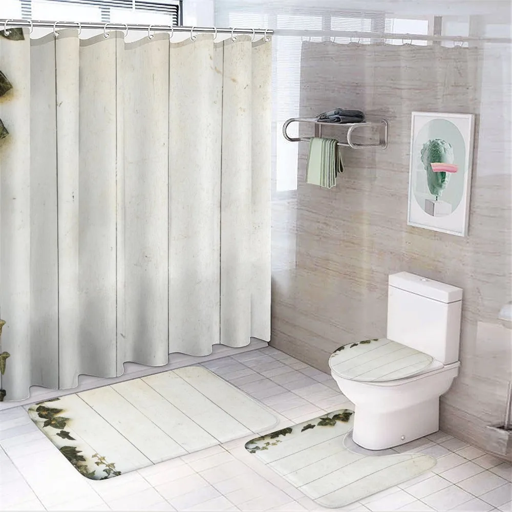 Pastel Retro Foliage — 4-Piece Bathroom Set preview