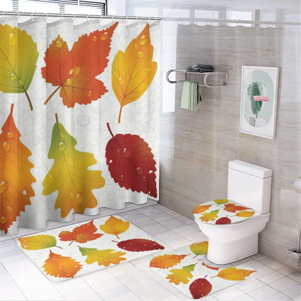 Realistic Dried Leaves Falling — 4-Piece Bathroom Set preview