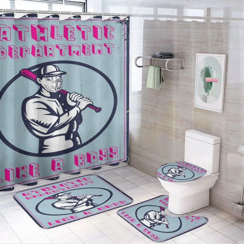 Retro Poster Art Like a Boss — 4-Piece Bathroom Set preview