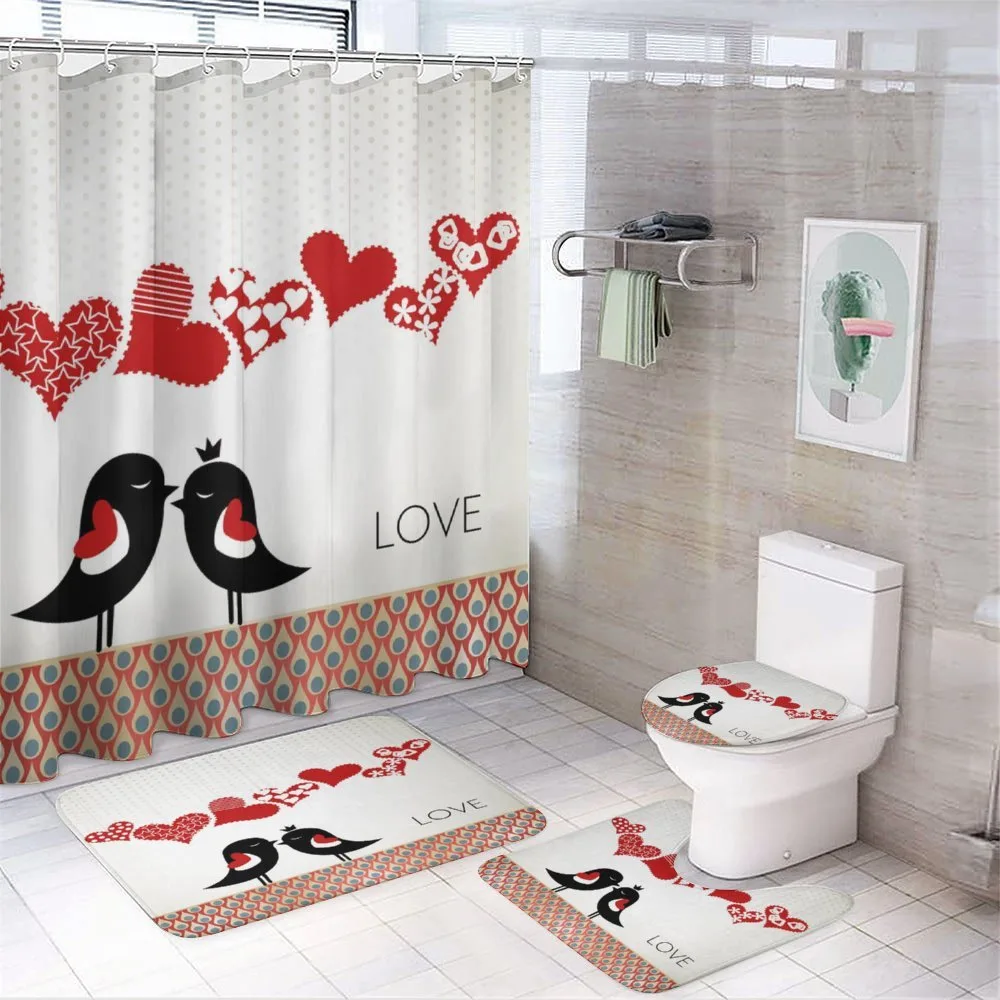 Teardrop Pattern Halftone — 4-Piece Bathroom Set preview