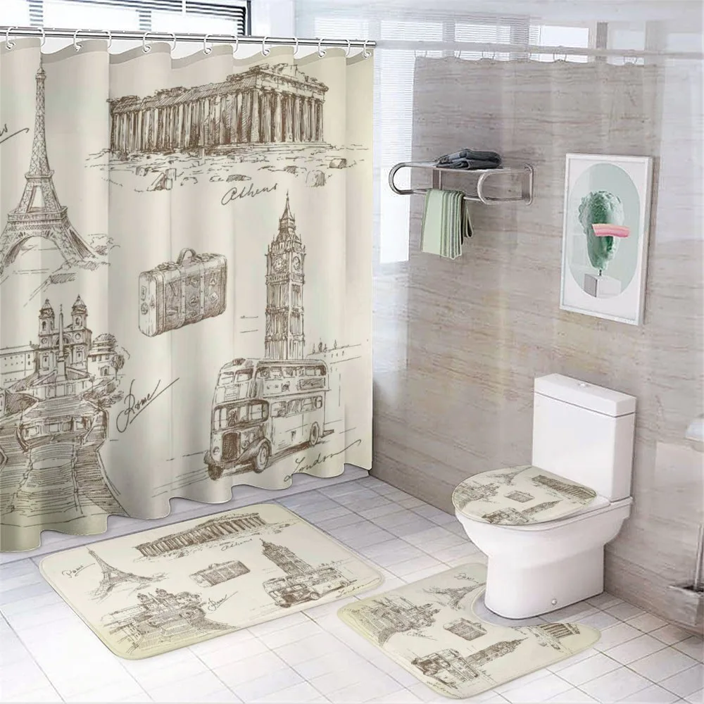 Travel over Europe — 4-Piece Bathroom Set preview