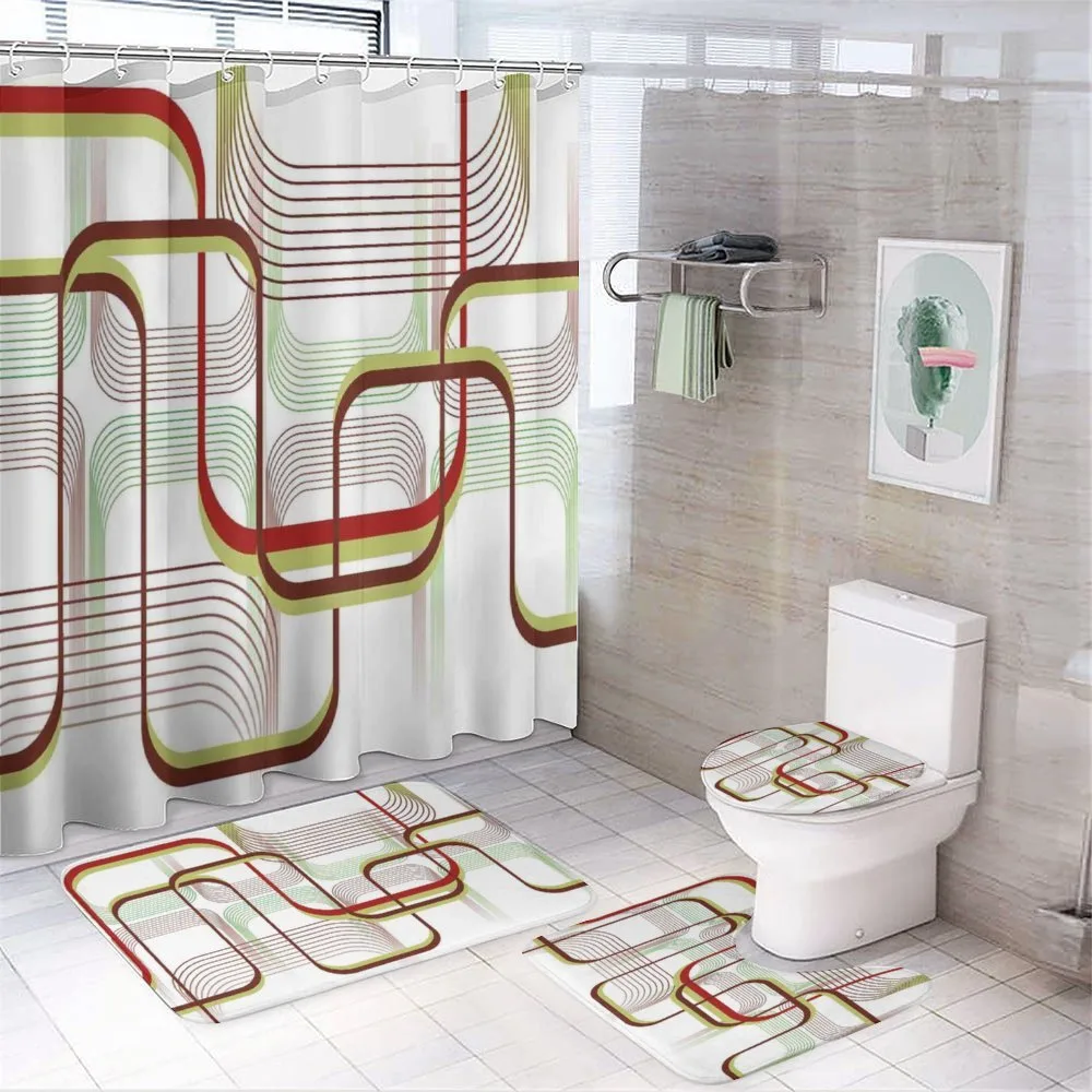 Wavy Abstract Shape Line — 4-Piece Bathroom Set preview