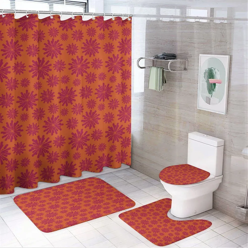 Bold Line Flowers — 4-Piece Bathroom Set preview