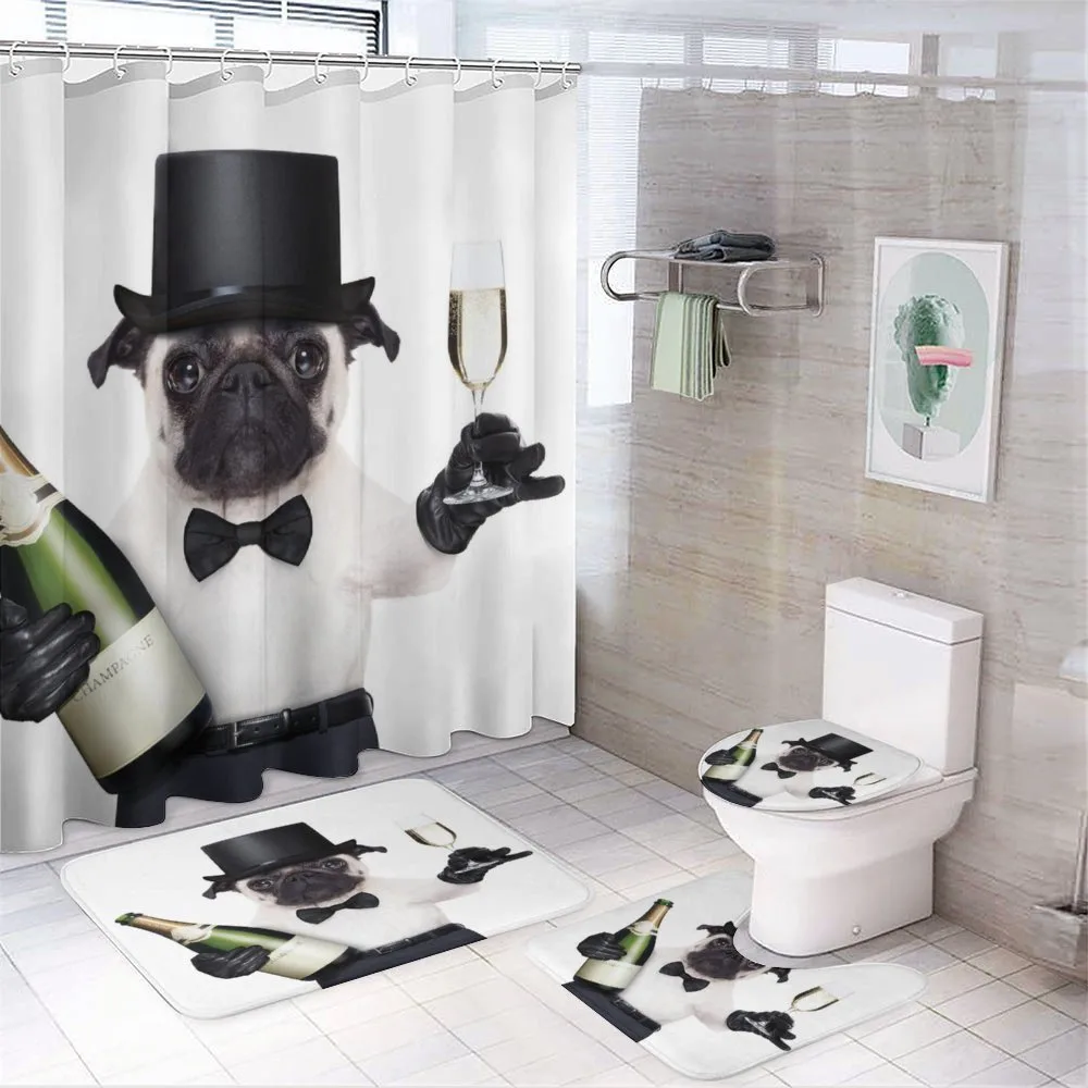 Celebration Dog Toasting — 4-Piece Bathroom Set preview