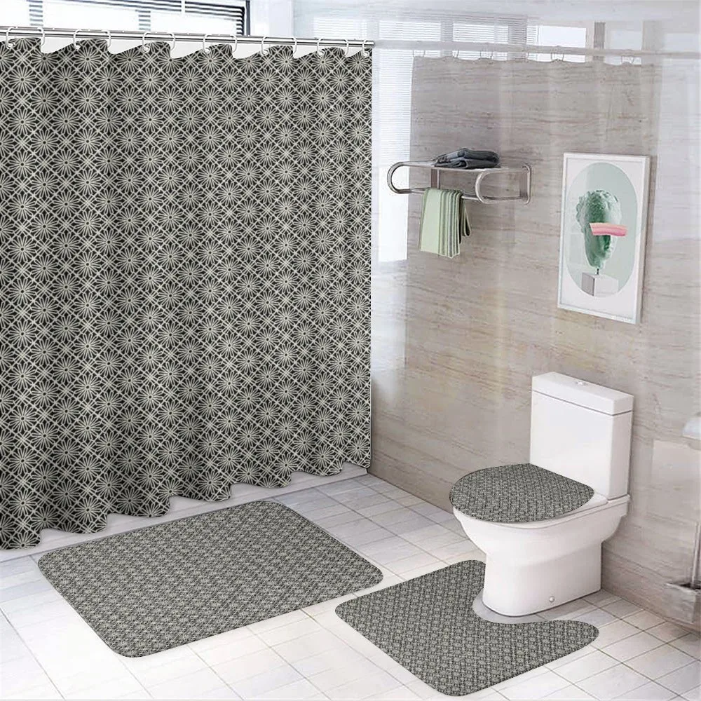 Classic Geometric Floral — 4-Piece Bathroom Set preview