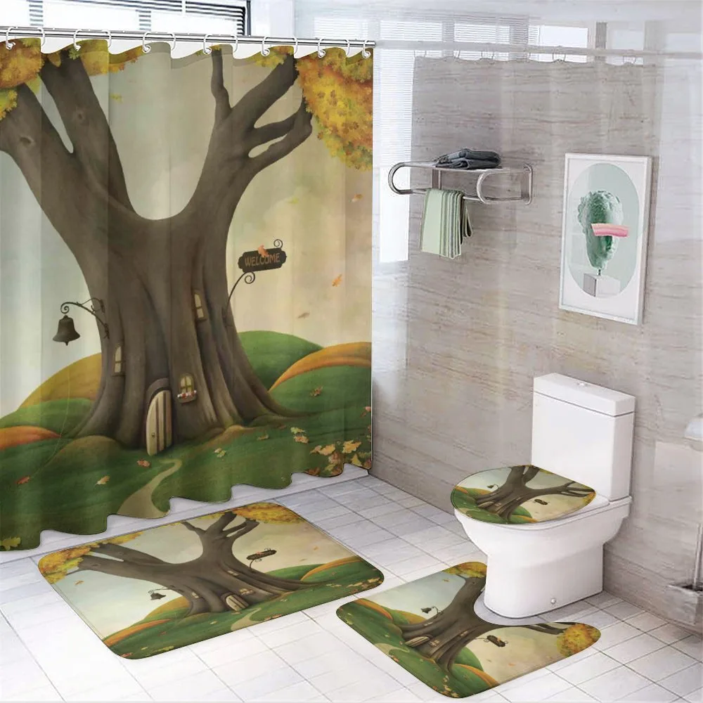 Cosy Tree Tunk Autumn — 4-Piece Bathroom Set preview