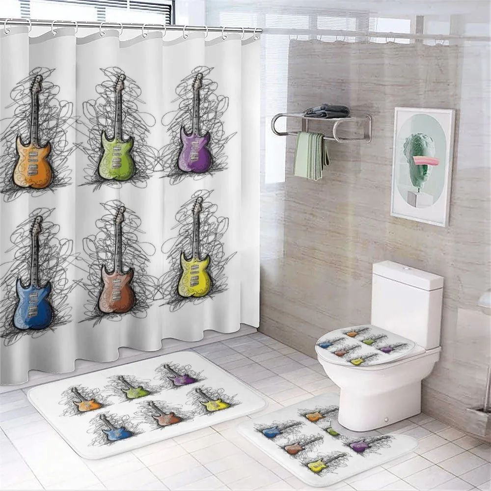 Guitar Collage for Teens — 4-Piece Bathroom Set preview