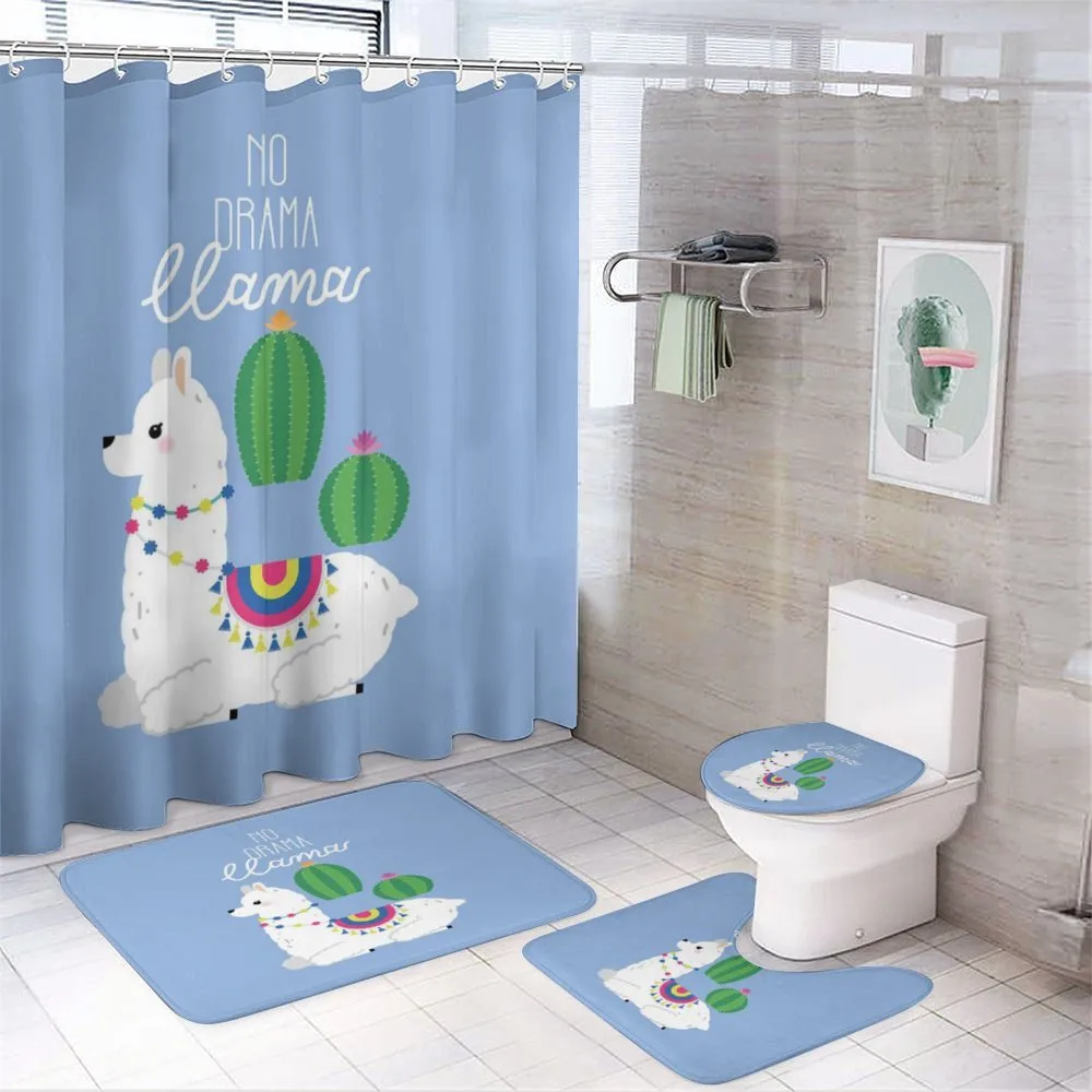 No Drama Llama with Cactus — 4-Piece Bathroom Set preview