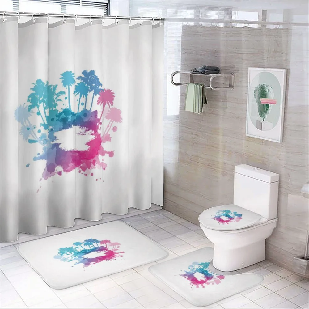 Palm Trees Color Splash — 4-Piece Bathroom Set preview