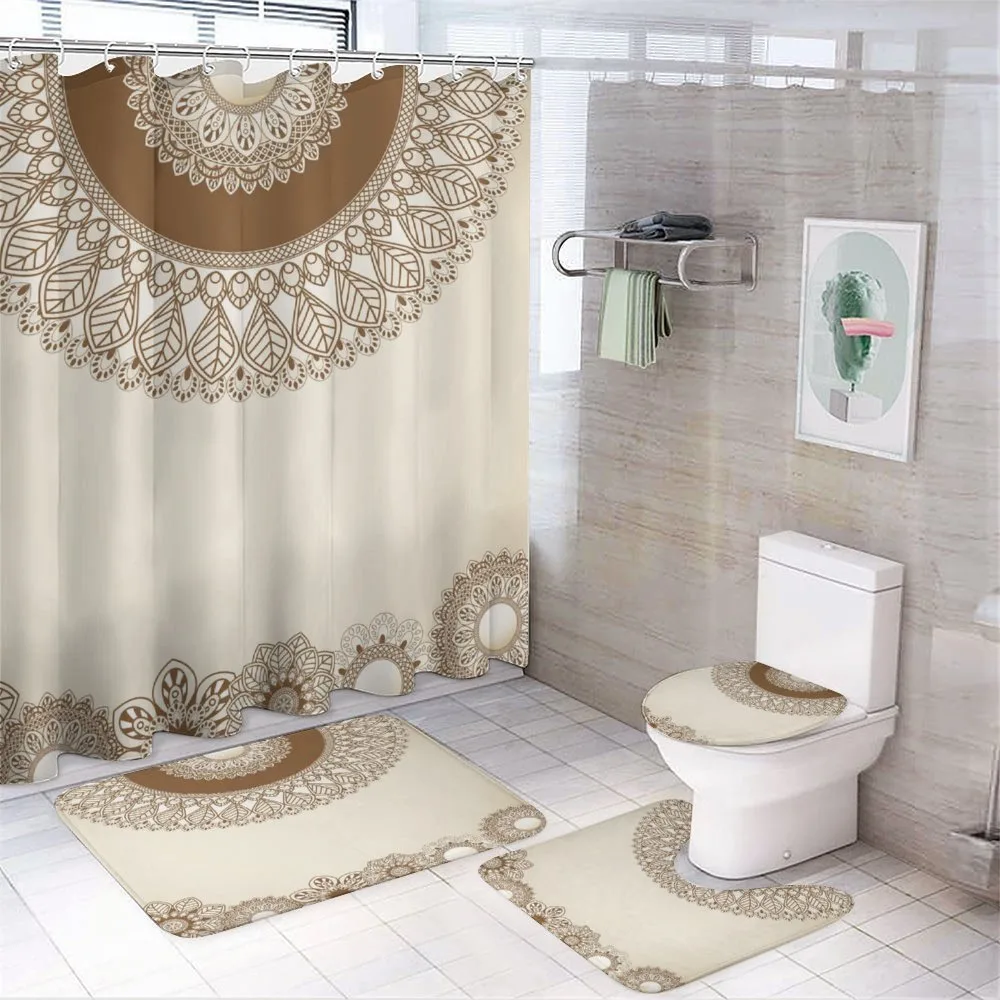 Symmetric Floral Circular — 4-Piece Bathroom Set preview