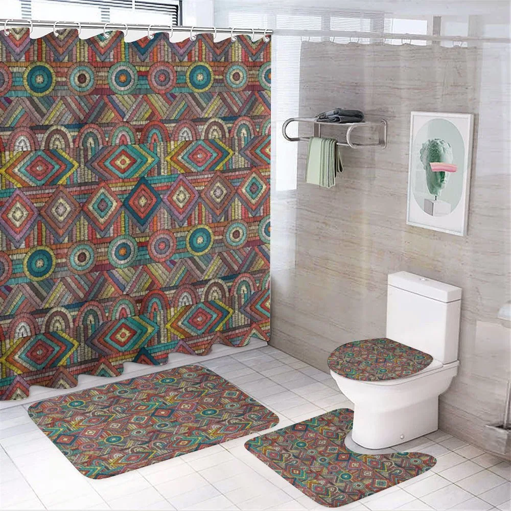 Tribal Culture Pattern — 4-Piece Bathroom Set preview