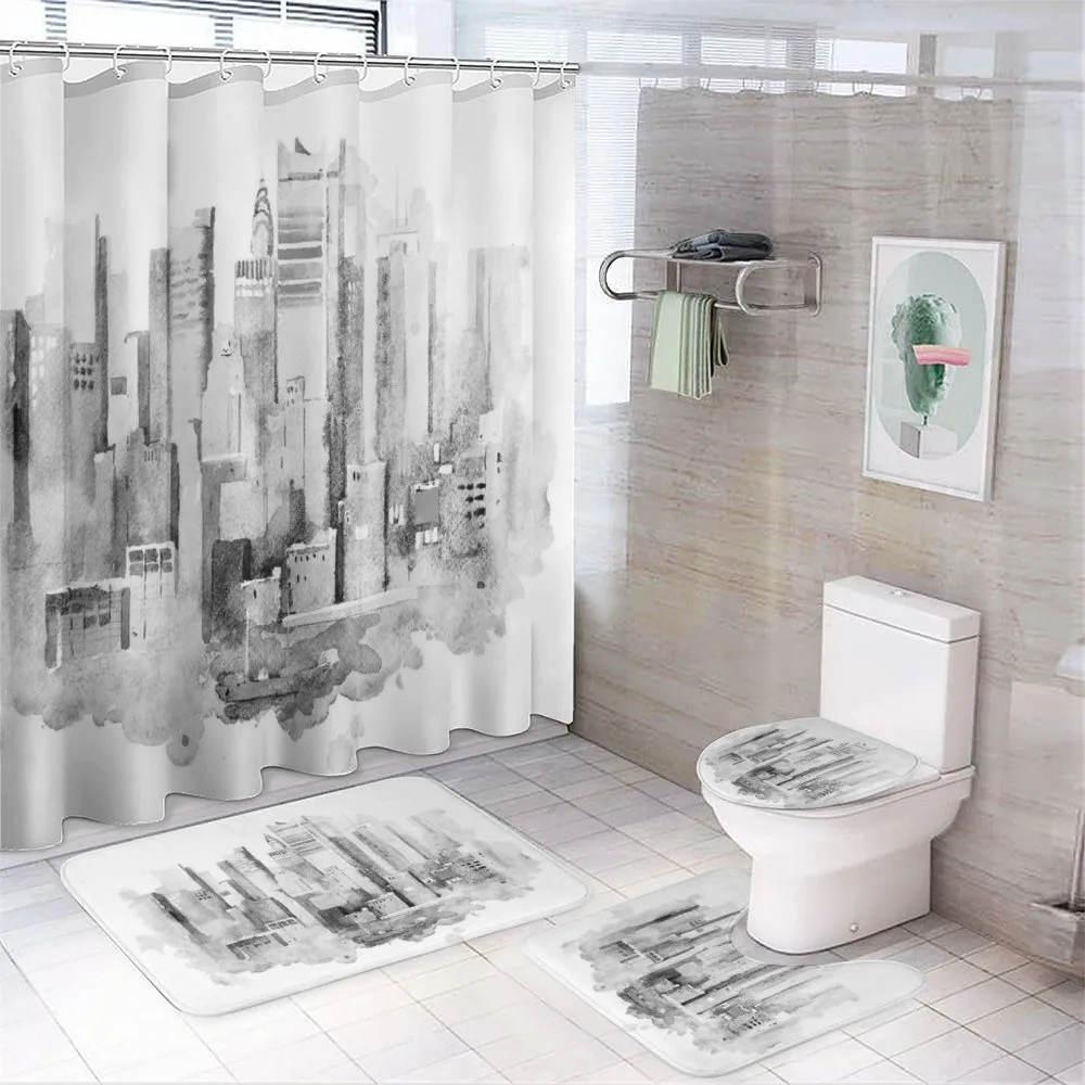 Watercolor Composition — 4-Piece Bathroom Set preview