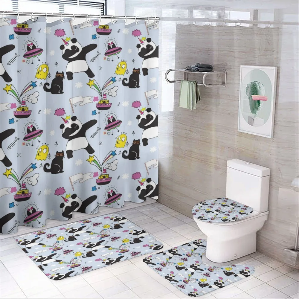 Doodle Style Funky Layout — 4-Piece Bathroom Set preview