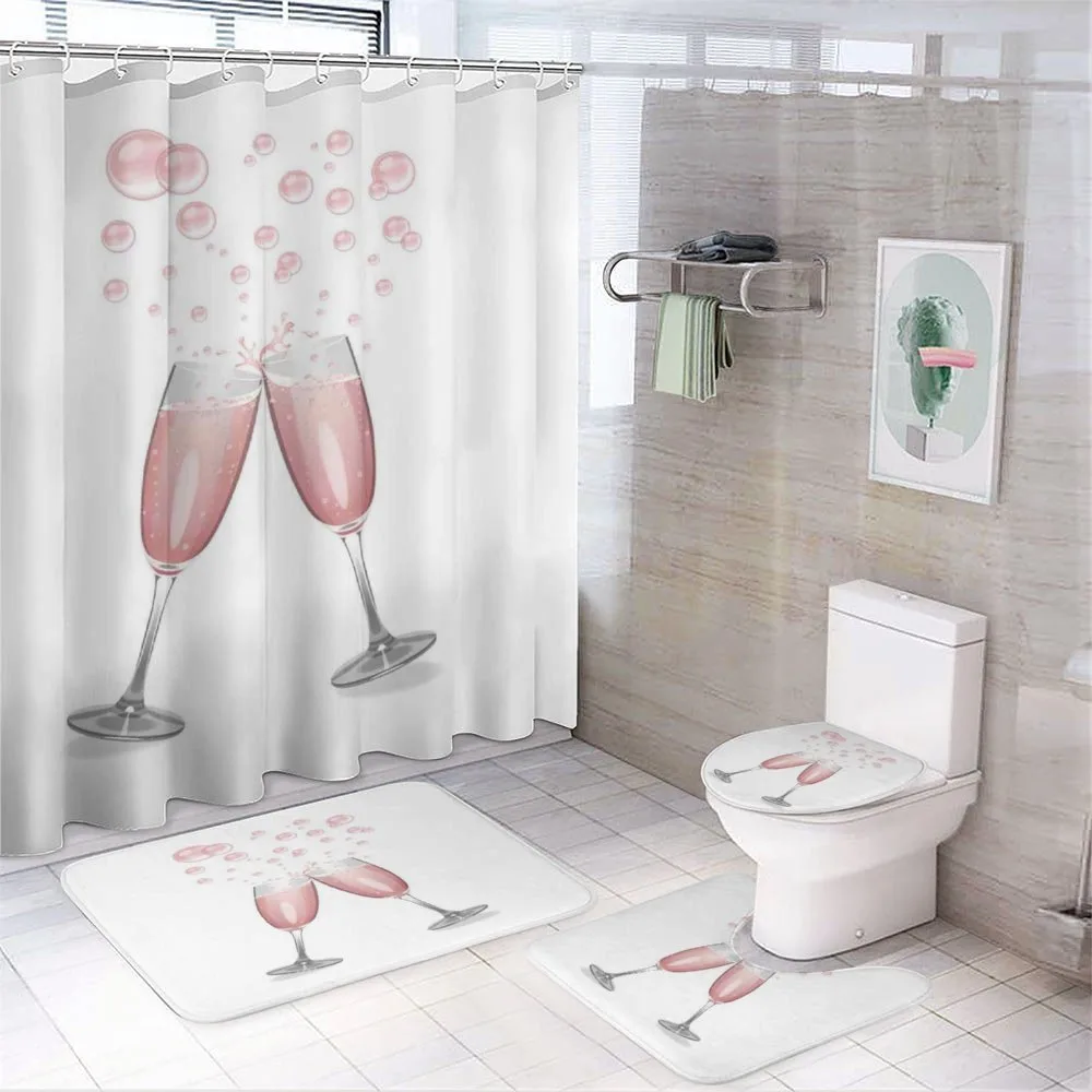 Glasses with Blush Drink — 4-Piece Bathroom Set preview
