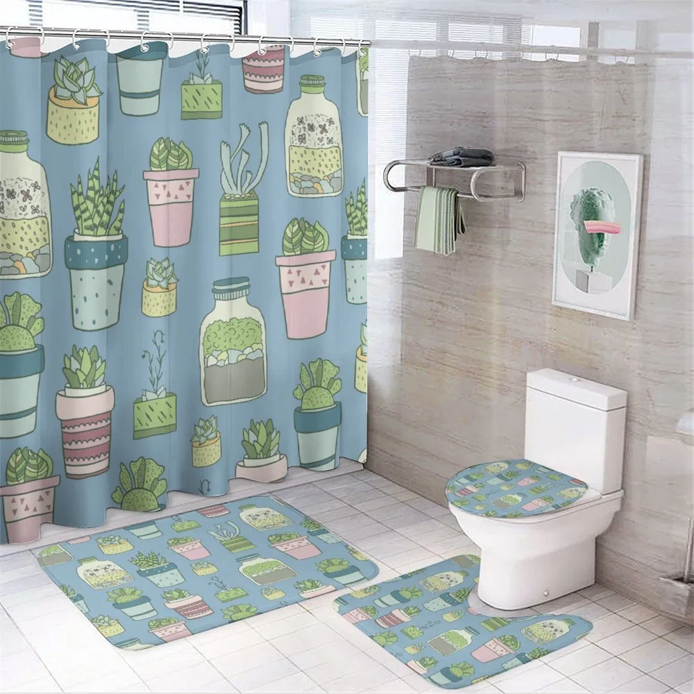Houseplants Succulents — 4-Piece Bathroom Set preview