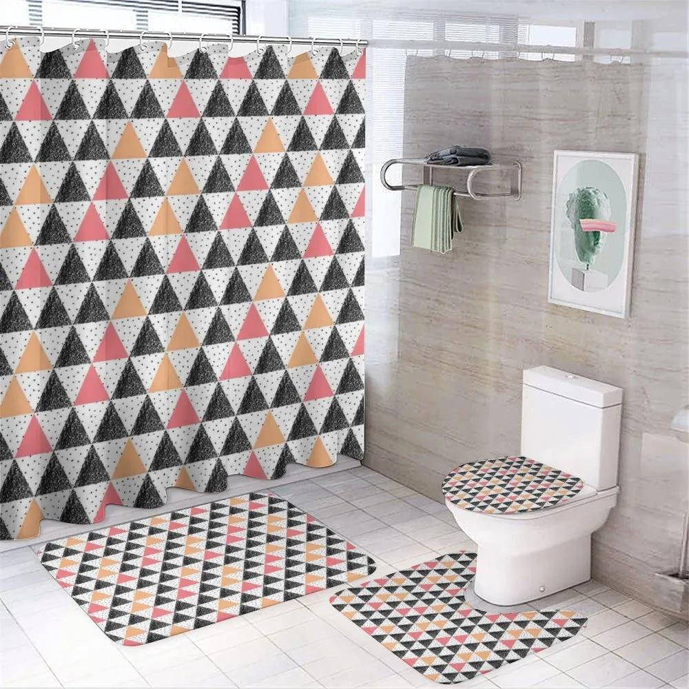 Modern Art Triangles 4-Piece Bathroom Set product video