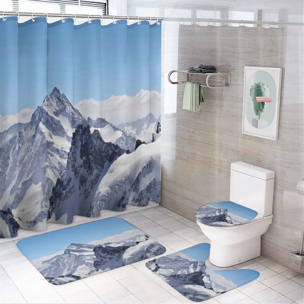 Snowy Mountain Peaks — 4-Piece Bathroom Set preview