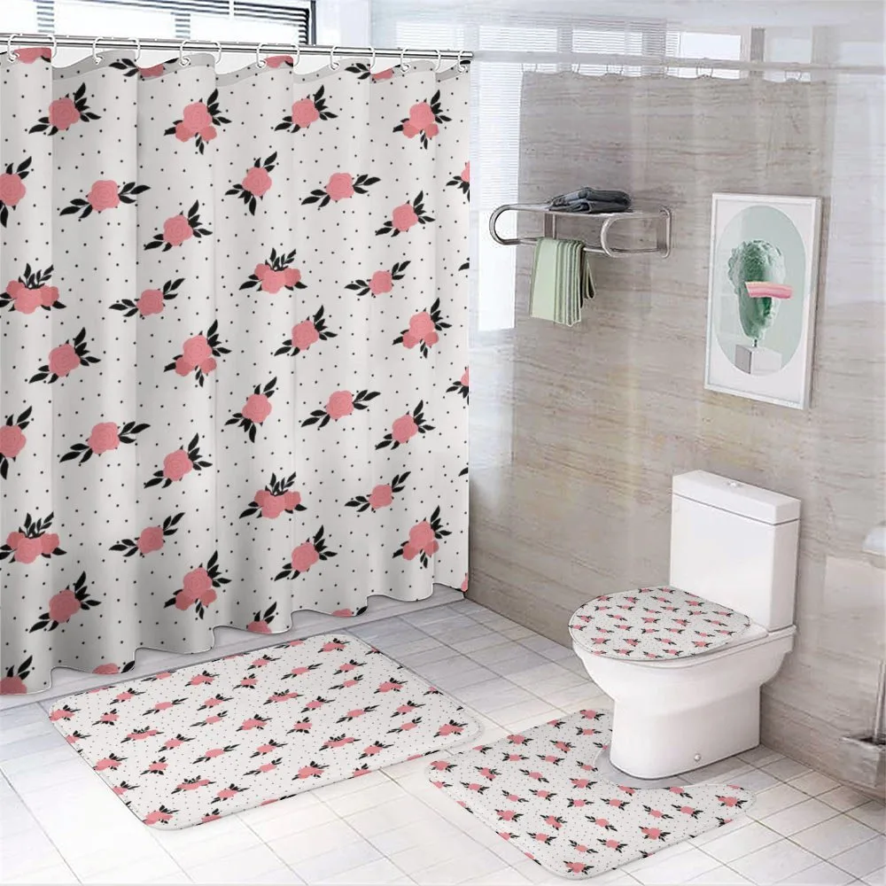 Vintage Roses and Leaves — 4-Piece Bathroom Set preview