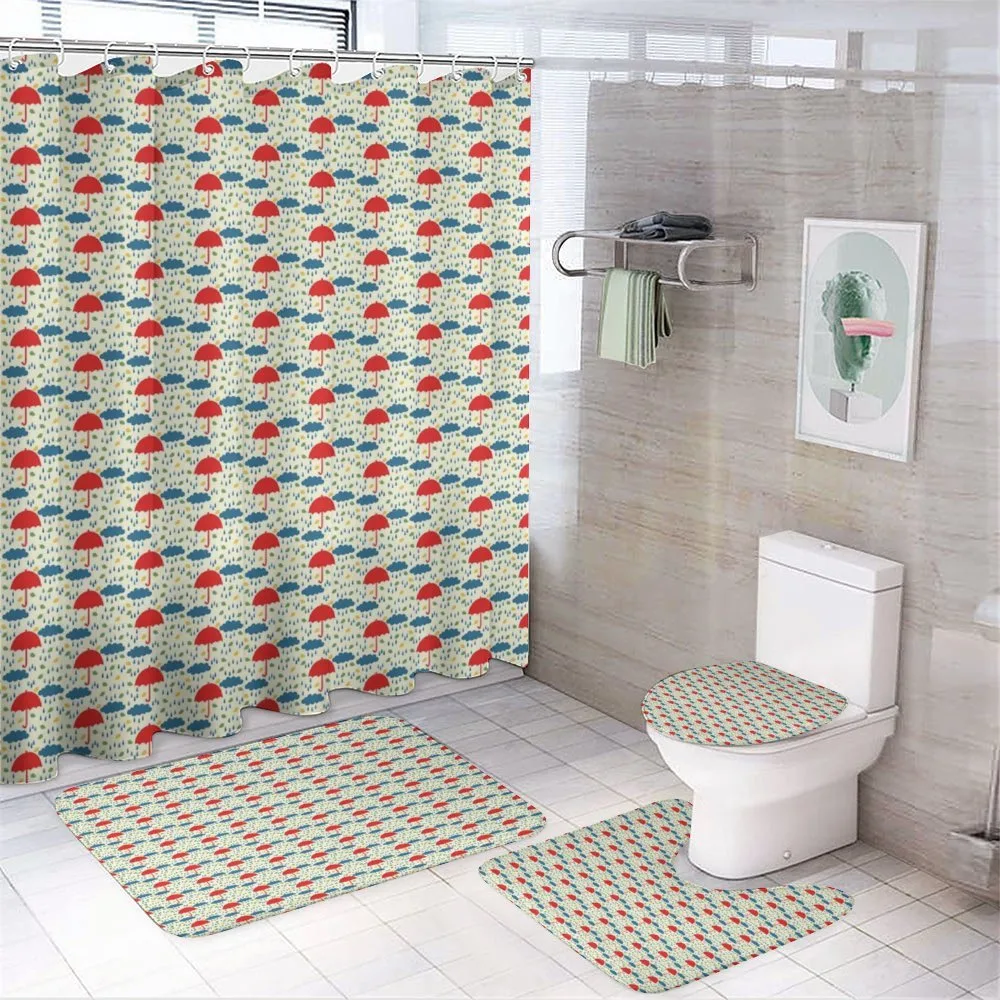 Childish Autumn Drop Umbrellas — 4-Piece Bathroom Set preview