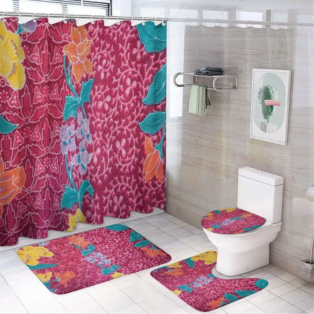Colorful Blossoms Batik — 4-Piece Bathroom Set preview
