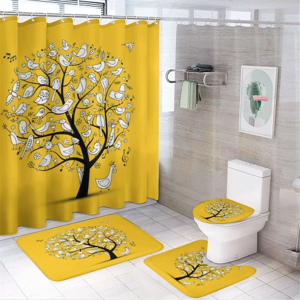 Doodle Birds Branches — 4-Piece Bathroom Set preview