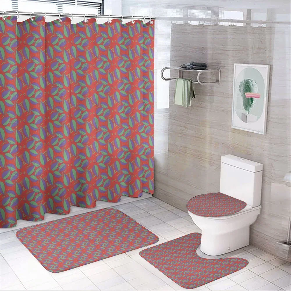 Foliage Swirl Dots Wedding — 4-Piece Bathroom Set preview