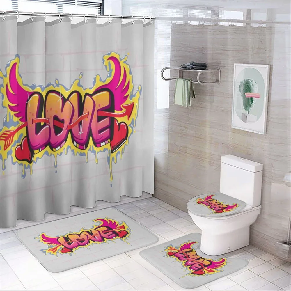 Love Words on Brick — 4-Piece Bathroom Set preview