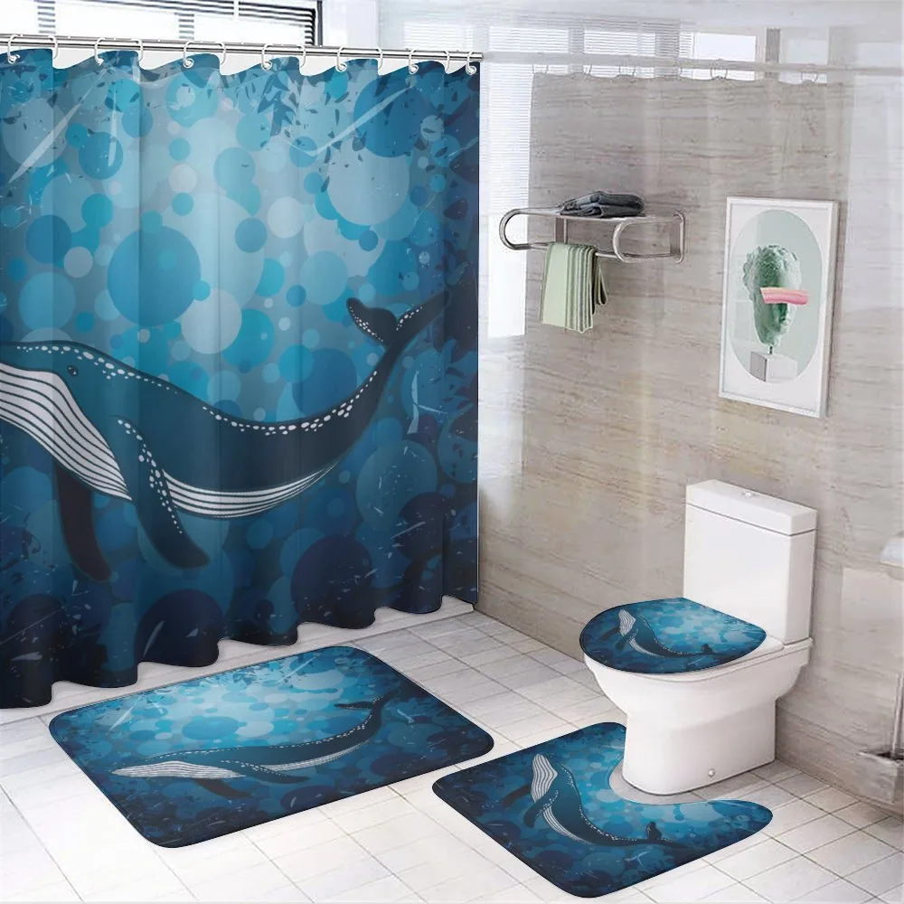 Marine Motif Ocean Retro — 4-Piece Bathroom Set preview