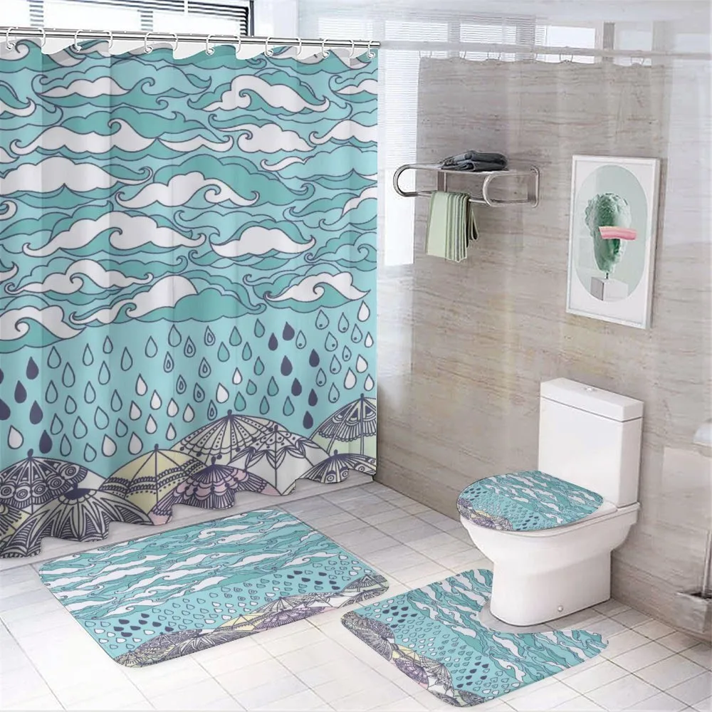 Rain and Umbrellas Fall — 4-Piece Bathroom Set preview