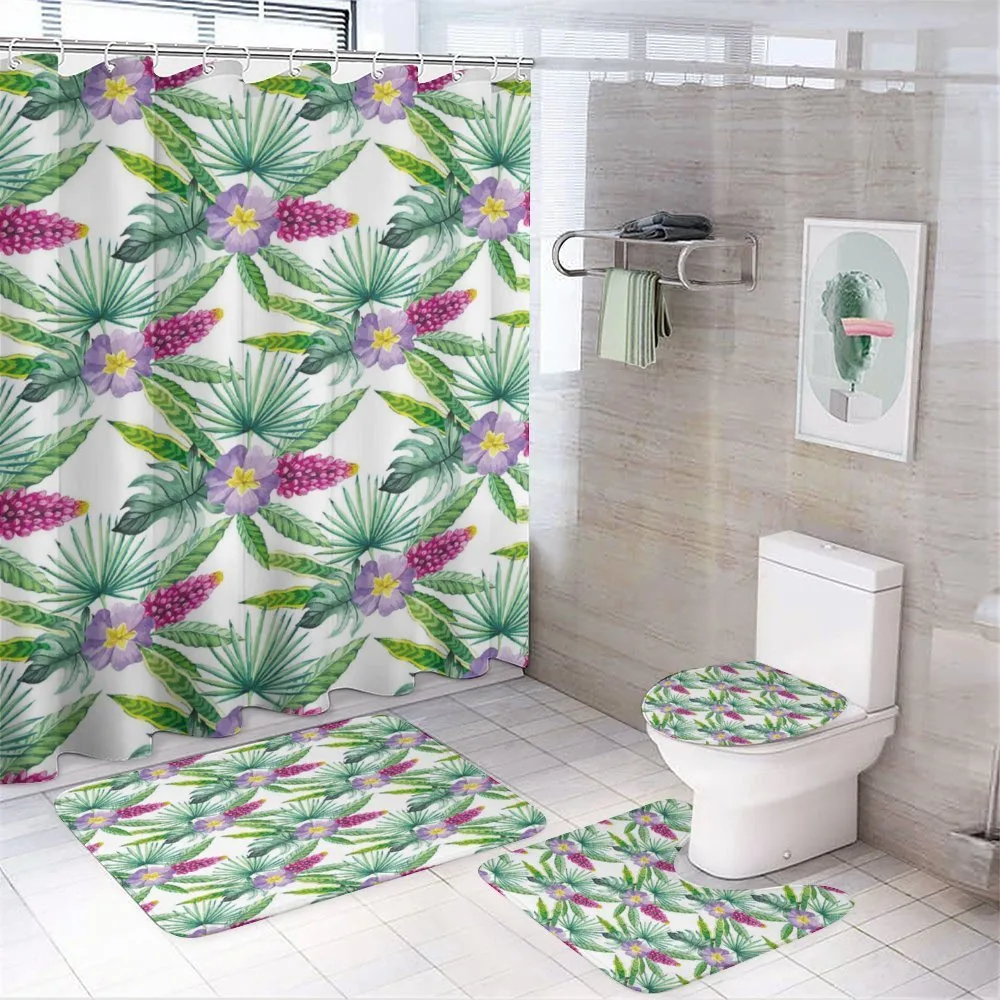 Refresh Tropical Flowers — 4-Piece Bathroom Set preview