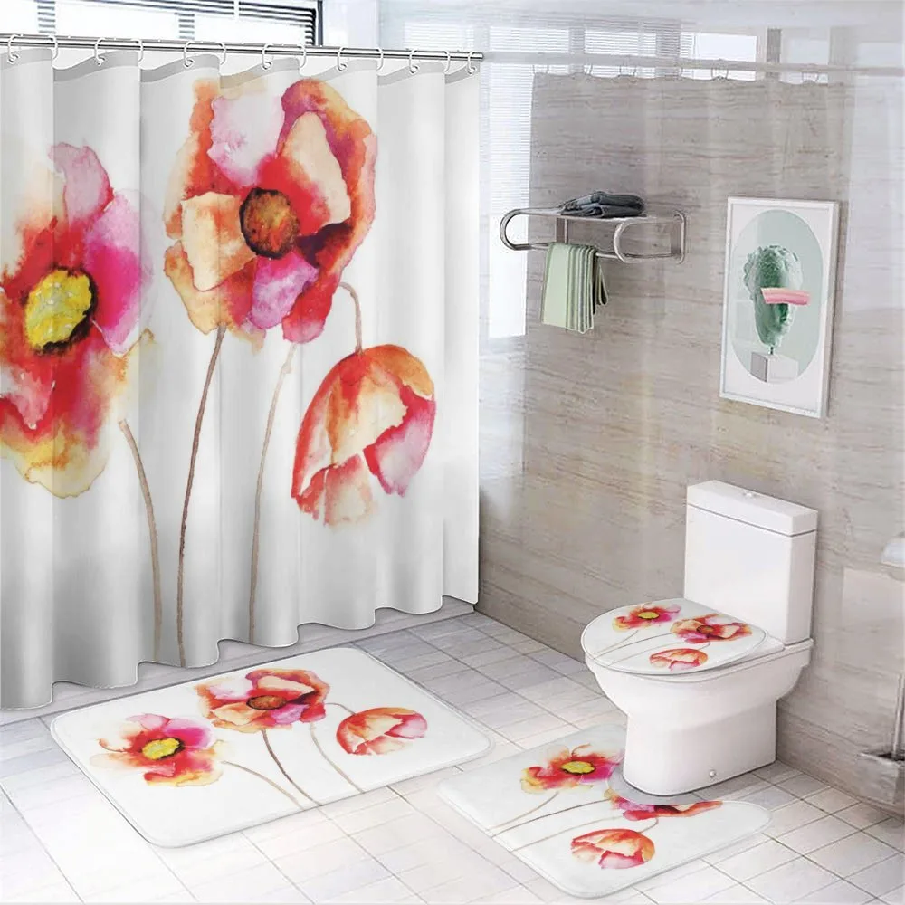Blooming Poppies — 4-Piece Bathroom Set preview