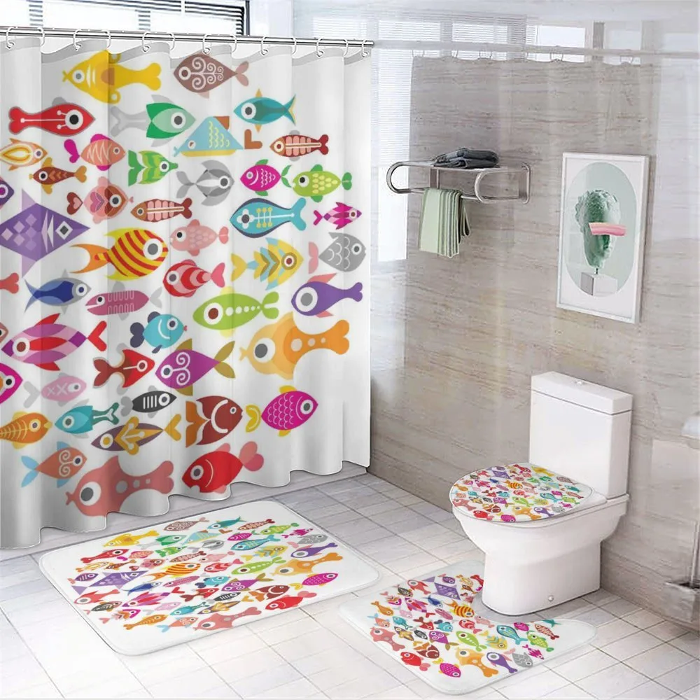 Colorful Aquarium Fishes — 4-Piece Bathroom Set preview
