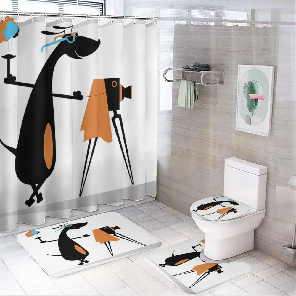 Comic Dog with Glasses — 4-Piece Bathroom Set preview