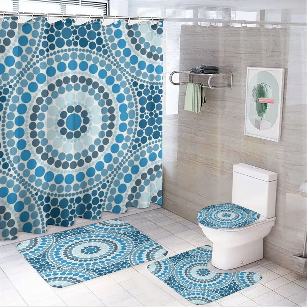 Concentric Circles Dots — 4-Piece Bathroom Set preview