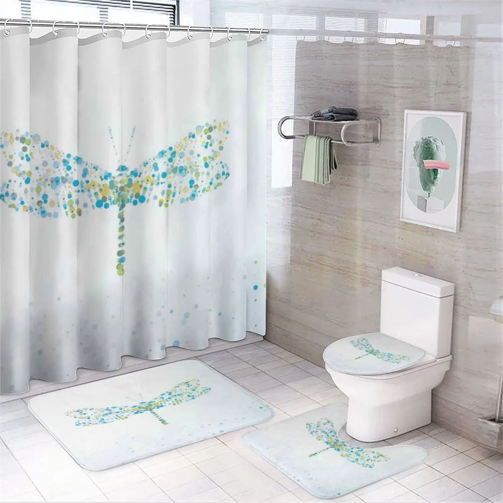 Dragonfly with Dots — 4-Piece Bathroom Set preview