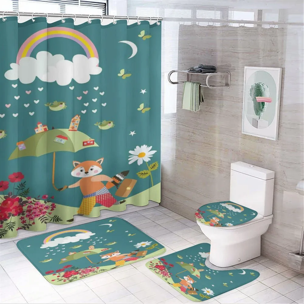 Forest Animal Hearts Flowers — 4-Piece Bathroom Set preview