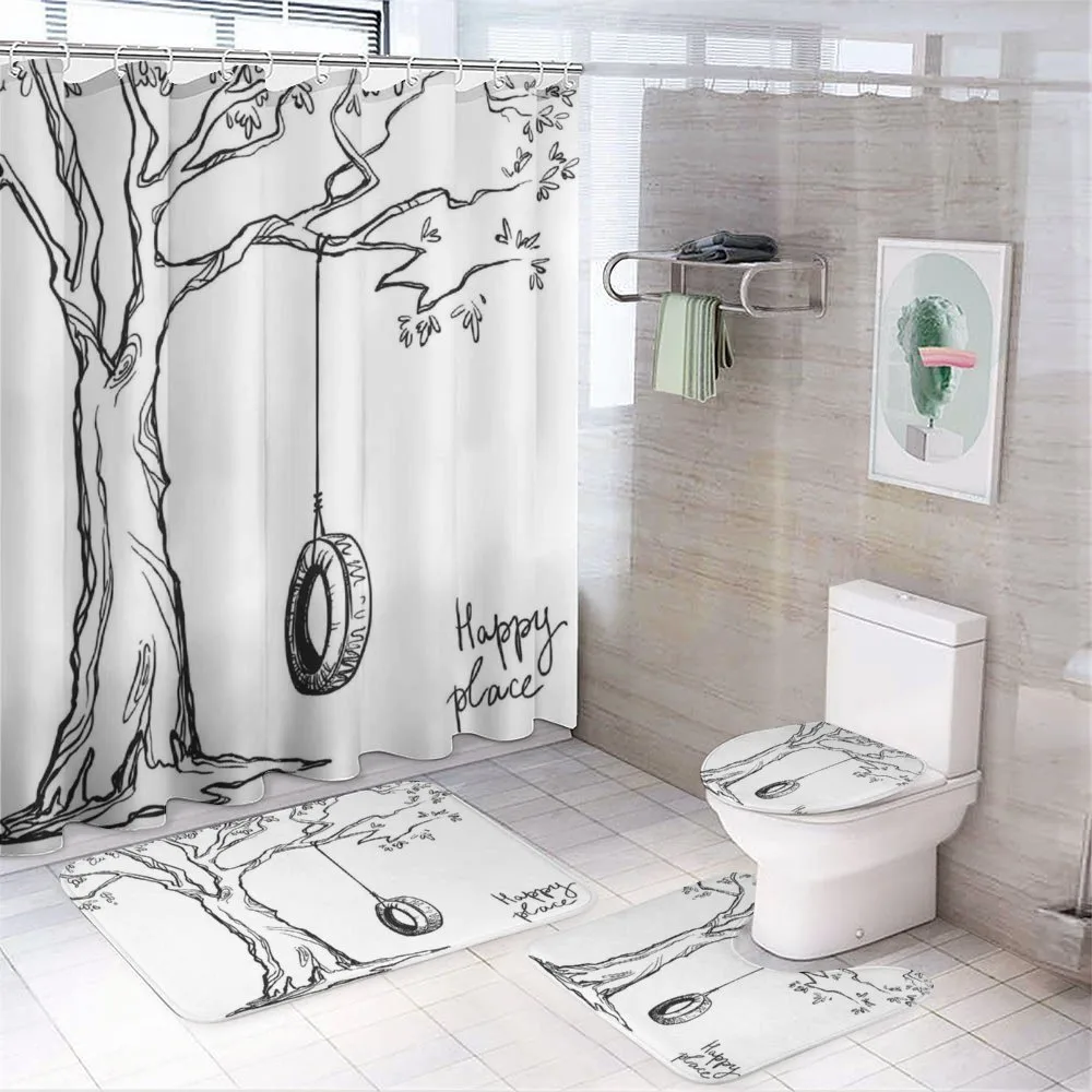 Happy Place Words — 4-Piece Bathroom Set preview