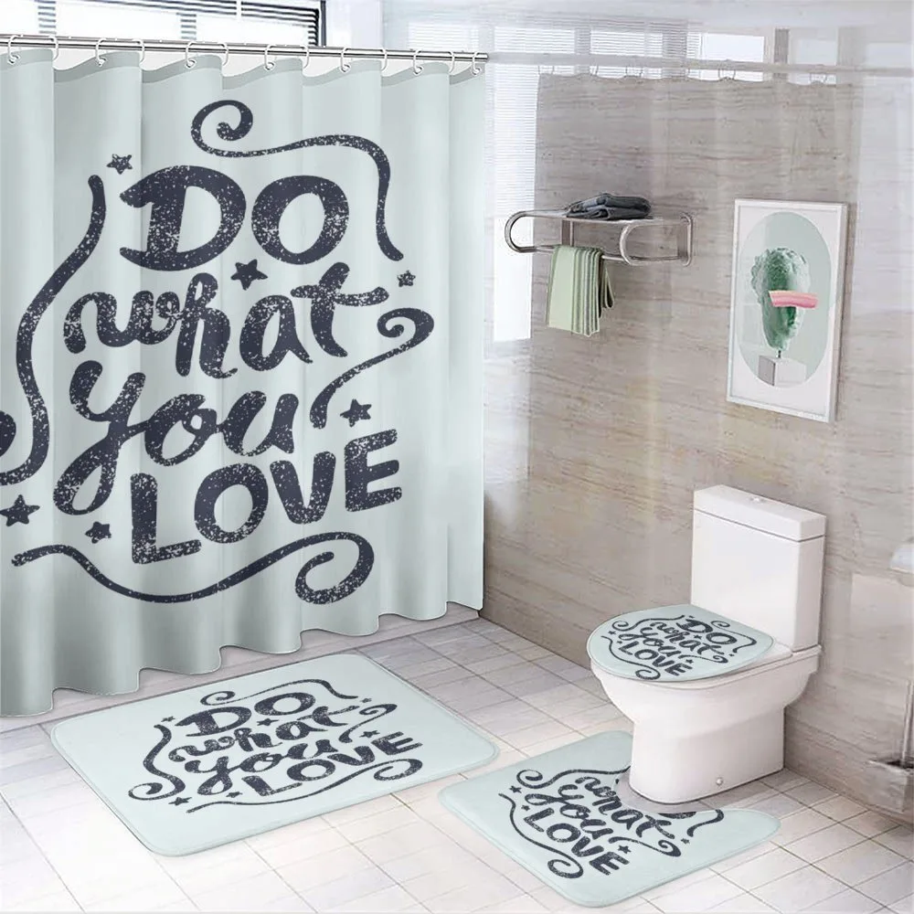 Lettering Blue Grunge Star — 4-Piece Bathroom Set preview