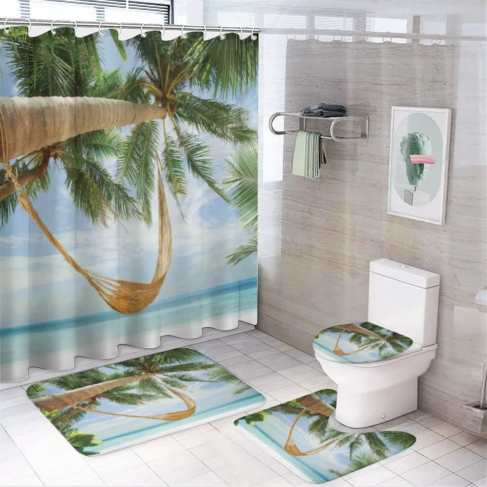 Ocean Sandy Shore Palm — 4-Piece Bathroom Set preview